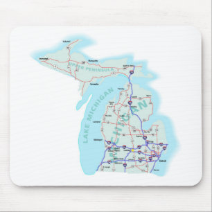 Michigan Interstate karta Mousepad Musmatta