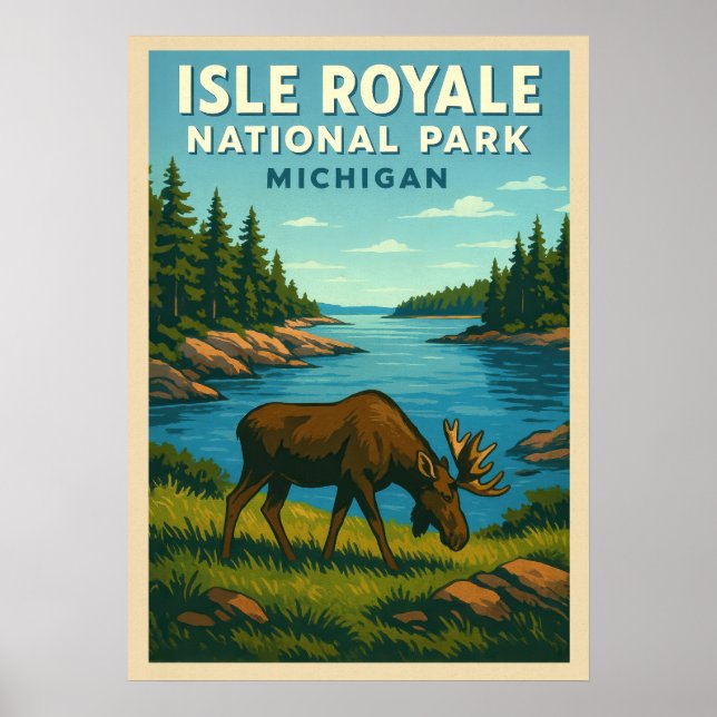 Michigan Isle Royale nationalpark V01 Poster (Framsidan)