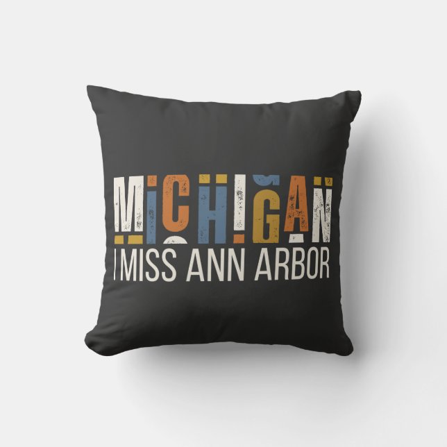 Michigan Jag saknar Ann Arbor Kudde (Framsida)