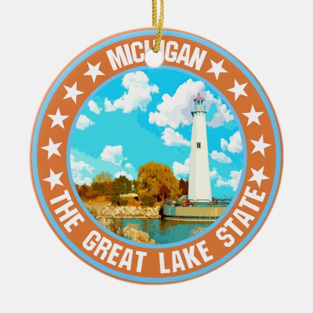 Michigan Julgransprydnad Keramik (Framsidan)