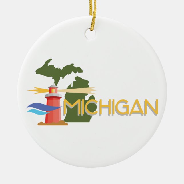 Michigan Julgransprydnad Keramik (Framsidan)