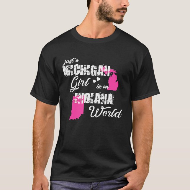 Michigan Just en Michigan-flicka i Indiana T Shirt (Framsida)