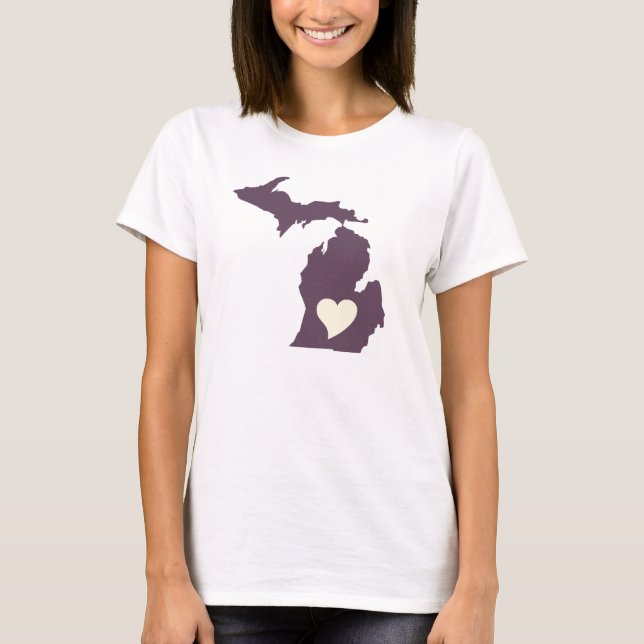 Michigan Kärlek Tee Shirt (Framsida)