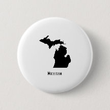 Michigan Karta - Black and White Modern Michigan K