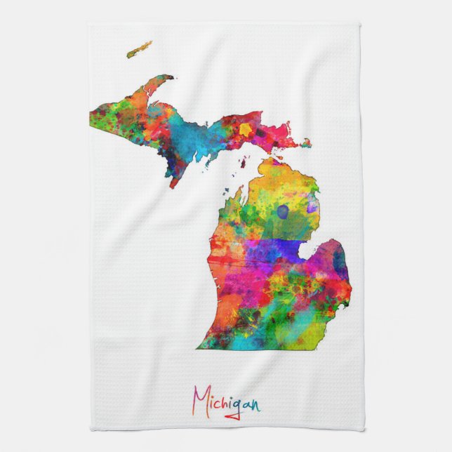Michigan karta kökshandduk (Vertikal)