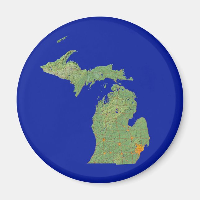 Michigan Karta Magnet (Framsidan)