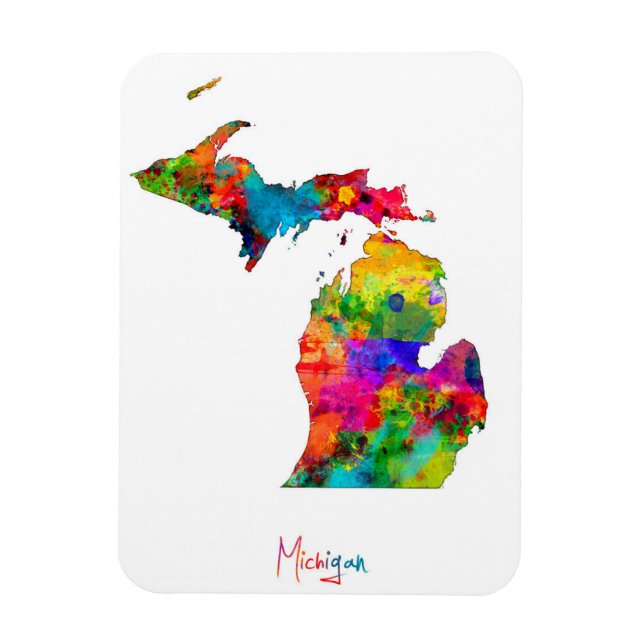 Michigan Karta Magnet (Vertikal)