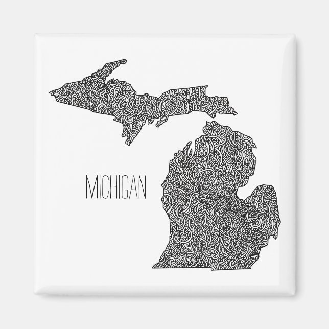 Michigan Karta Magnet (Framsidan)