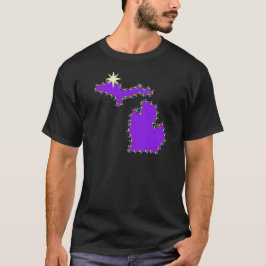 Michigan Karta med jul ljus unisex T-shirt