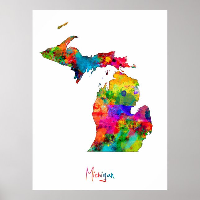 Michigan Karta Poster (Framsidan)
