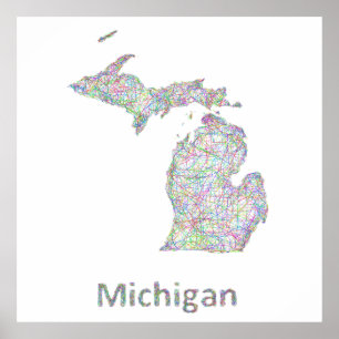Michigan karta poster