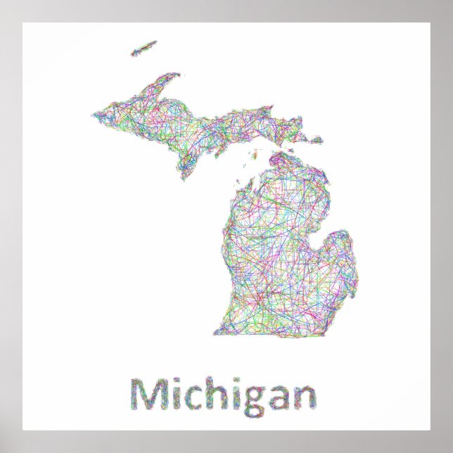 Michigan karta poster (Framsidan)