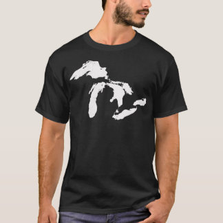 Michigan Karta Underbar Sjöar Midwest Mitten Vinta T Shirt