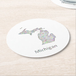 Michigan karta underlägg papper rund