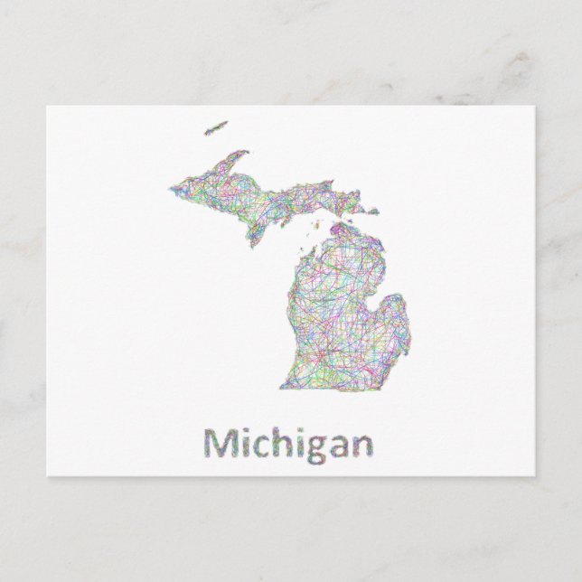 Michigan karta vykort (Framsida)