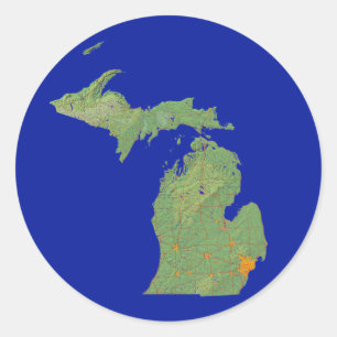 Michigan kartaklistermärke runt klistermärke