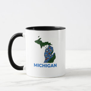 Michigan konturstil för tatuering  mugg