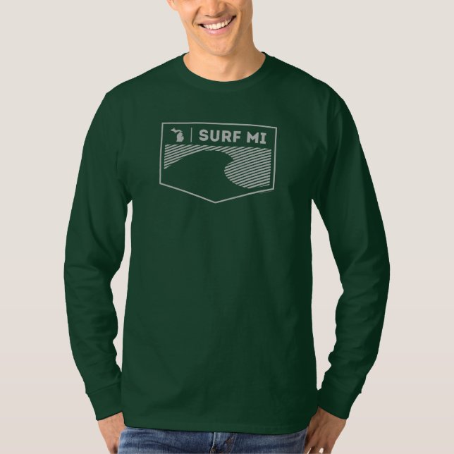 Michigan L/S för dräkt för surfaMI-amerikan Tee Shirt (Framsida)