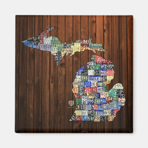 Michigan län i registreringsskyltar magnet
