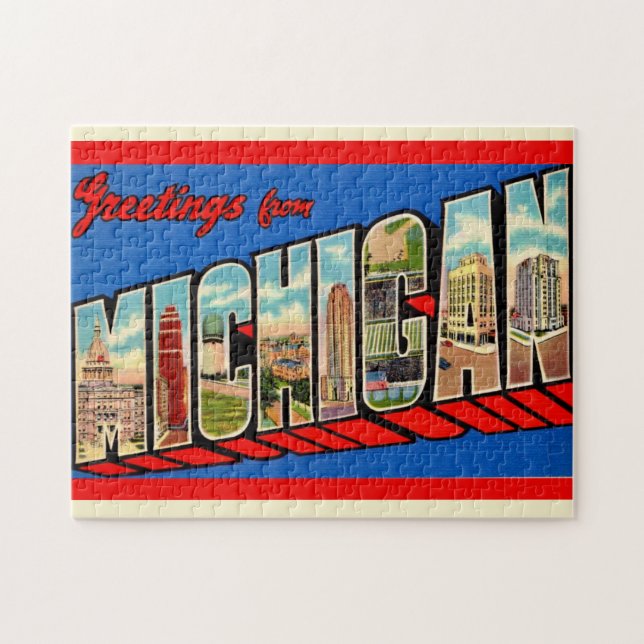 Michigan Landmärken 11x14 Pussel (Horisontell)