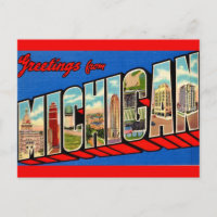 Michigan Landmärken Postkort