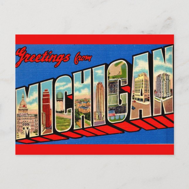 Michigan Landmärken Postkort Vykort (Framsida)