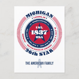 Michigan, Lansing, MI, Patriotic, Monogram Vykort