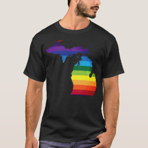 Michigan LGBT Rainbow Flagga Gay pride T Shirt