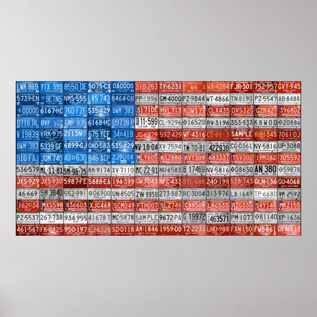 Michigan License Plate Flagga Art Poster (Framsidan)