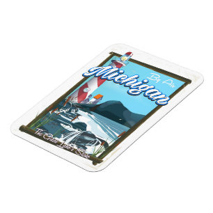 Michigan Lighthouse-reseaffisch! Magnet