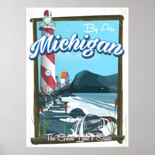 Michigan Lighthouse-reseaffisch! Poster