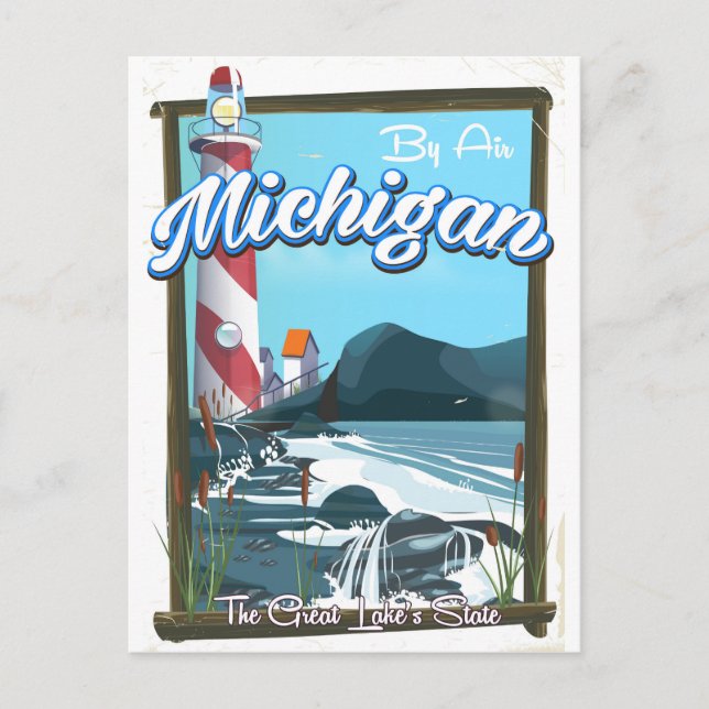 Michigan Lighthouse-resemal Vykort (Framsida)