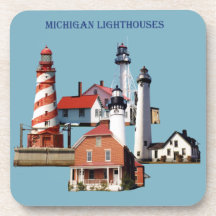 Michigan Lighthouses 6-underlägg av plast