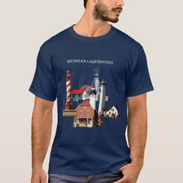 Michigan Lighthouses-mörk T Shirt