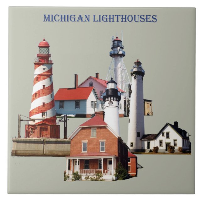 Michigan Lighthouses-panel Kakelplatta (Framsidan)