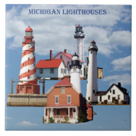 Michigan Lighthouses-panel Kakelplatta