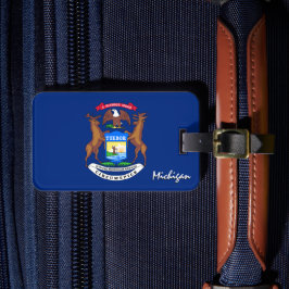 Michigan Luggage Tags, patriotic Michigan Flagga Bagagebricka