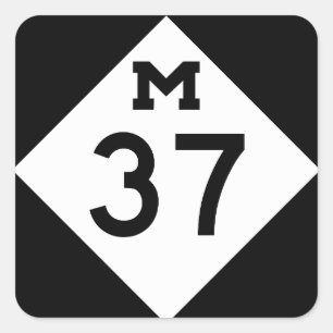 Michigan M-37 Fyrkantigt Klistermärke