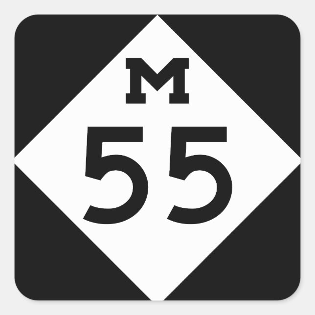 Michigan M-55 Fyrkantigt Klistermärke (Framsida)