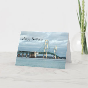 Michigan Mackinac Bridge Photo Birthday Kort