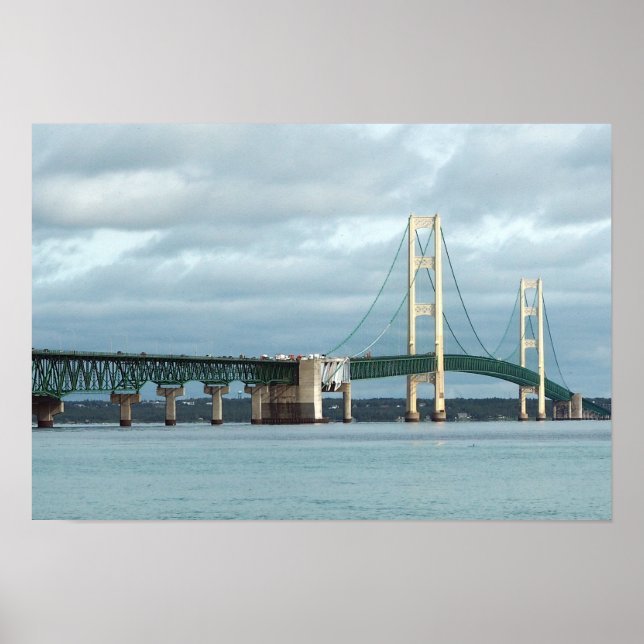 Michigan Mackinac Bridge Photo Poster (Framsidan)