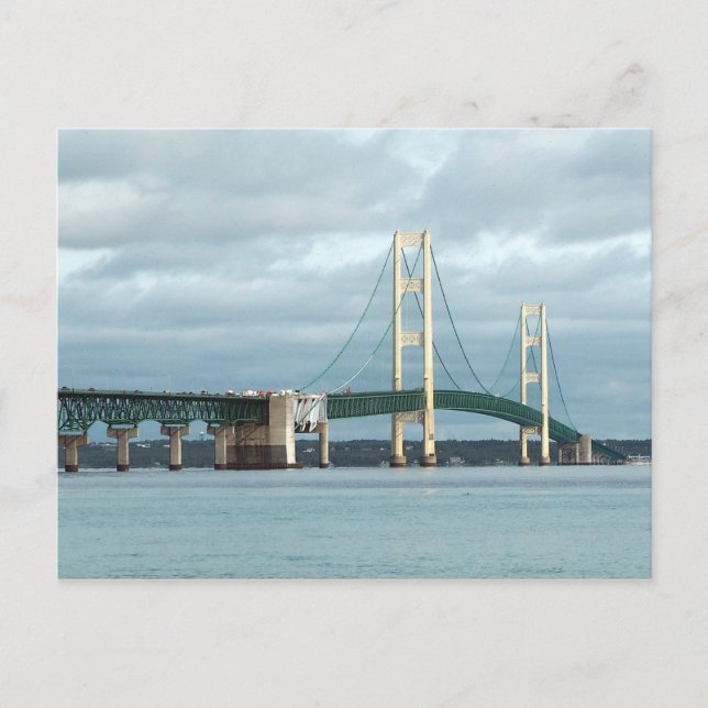 Michigan Mackinac Bridge Photo Vykort (Framsida)