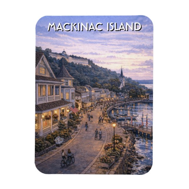 Michigan Mackinac Island Resor Magnet (Vertikal)