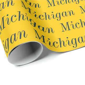 Michigan Maize och Blått Inpackningspapper Presentpapper