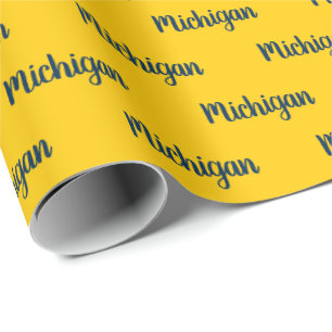 Michigan Maize och Blått Inpackningspapper Presentpapper