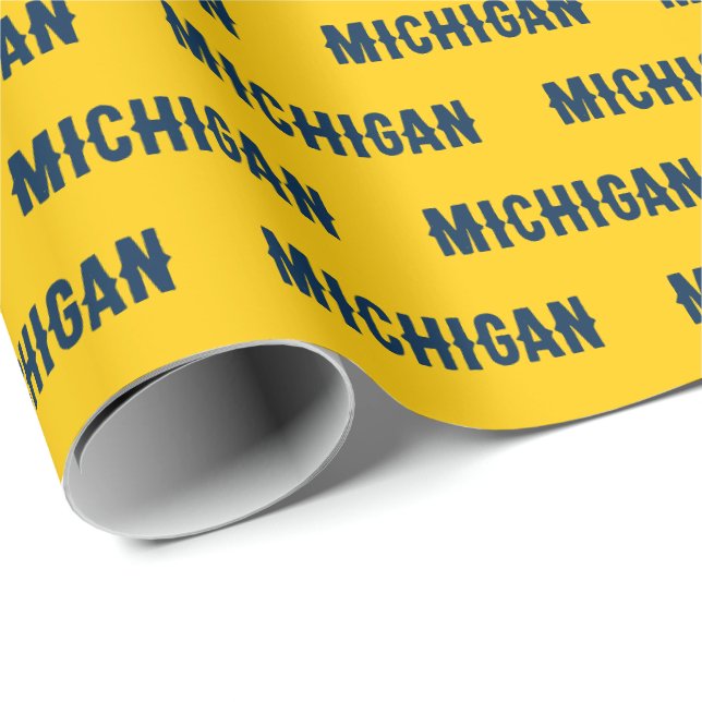 Michigan Maize och Blue Wrapping Papper Presentpapper (Rullad Hörn)
