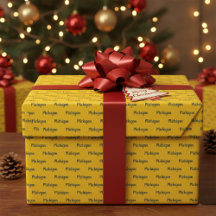 Michigan Maize och Blue Wrapping Papper