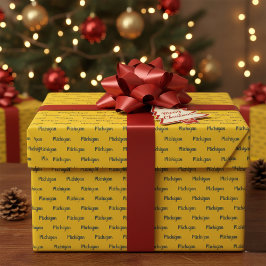 Michigan Maize och Blue Wrapping Papper Presentpapper