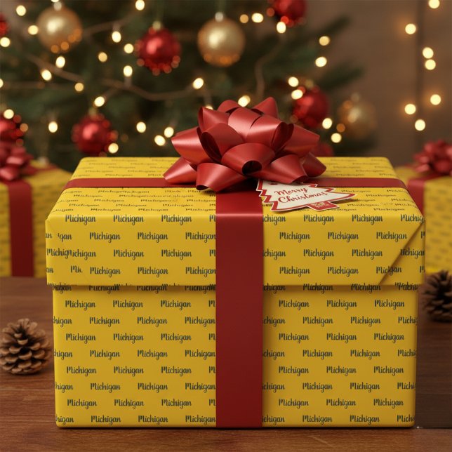 Michigan Maize och Blue Wrapping Papper Presentpapper (Michigan Maize and Blue Wrapping Paper)