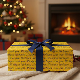 Michigan Maize och Blue Wrapping Papper Presentpapper